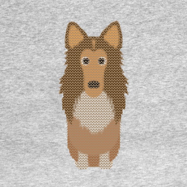 Rough Collie Ugly Christmas Sweater Knit Pattern by DoggyStyles